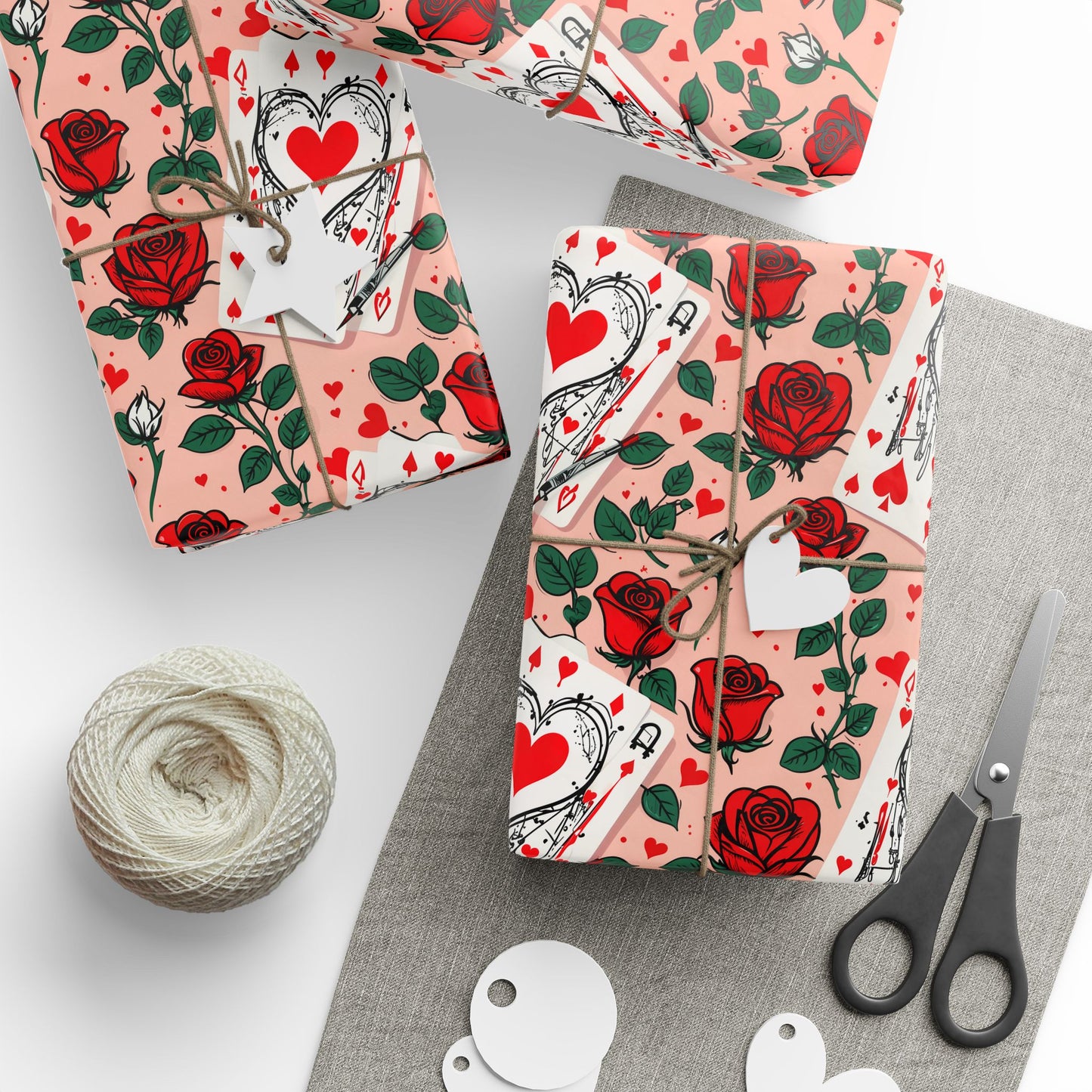 Abstract Queen of Hearts Painting the Roses Red Design