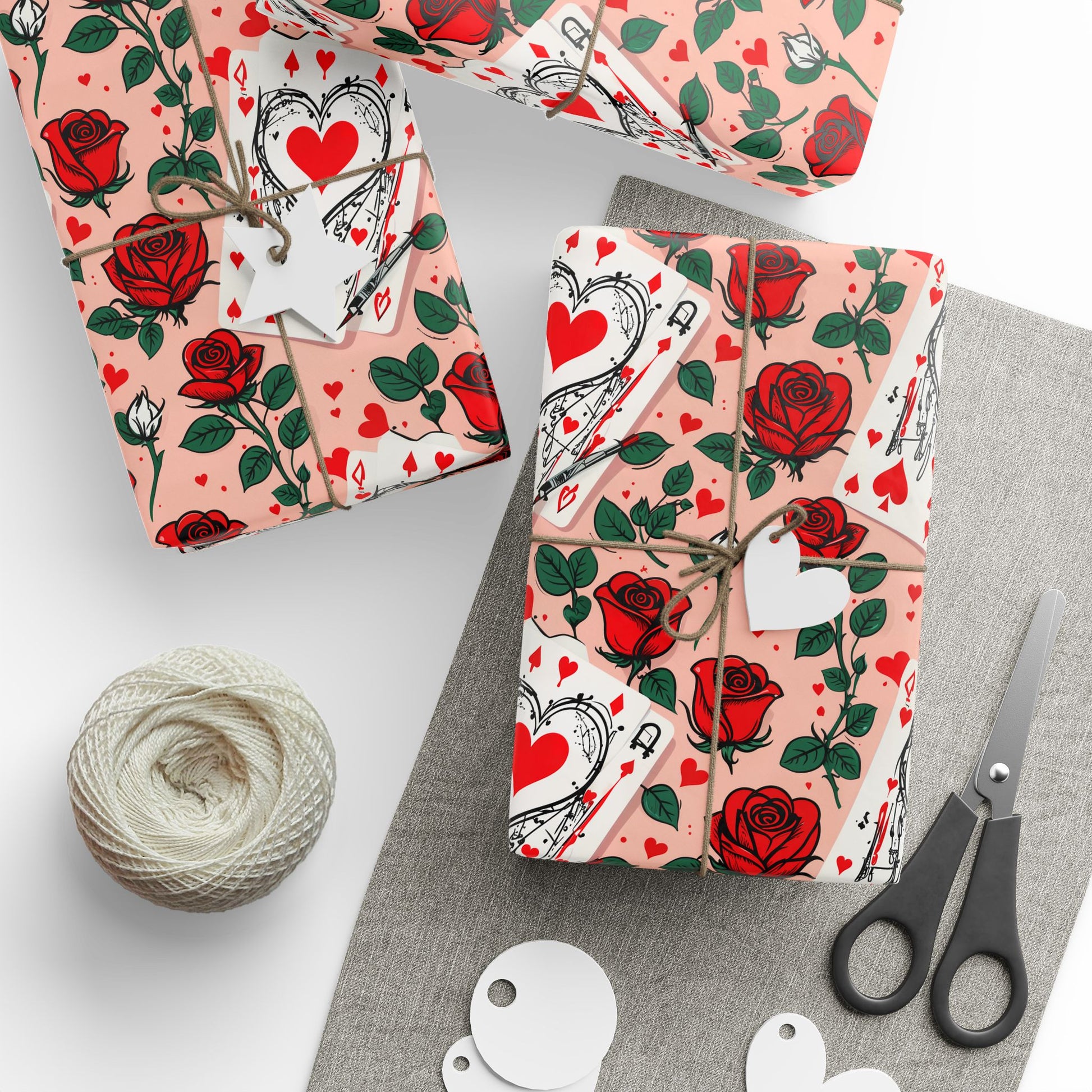 Abstract Queen of Hearts Painting the Roses Red Design