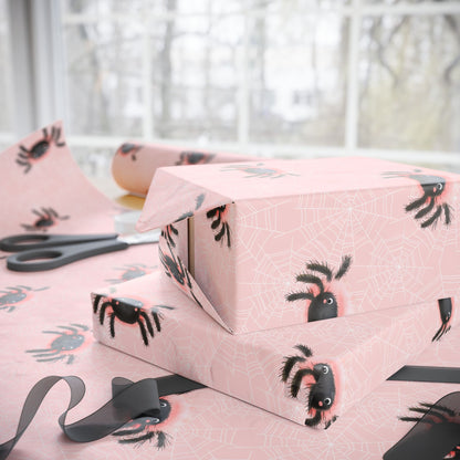 Webby Baby – Pink Fuzzy Spider Wrapping Paper