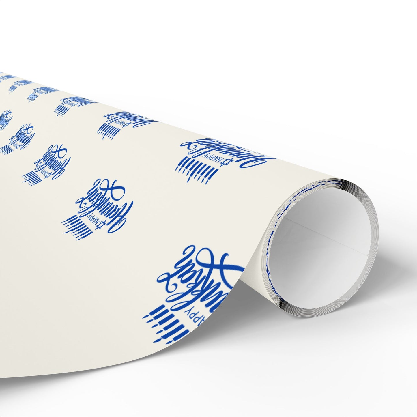 Hanukkah Blue and White Candle Wrapping Papers
