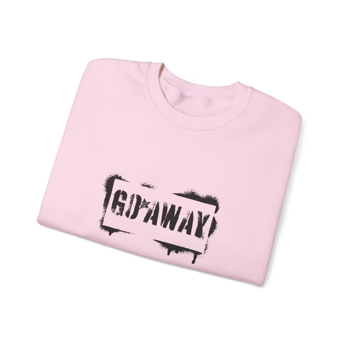 Crewneck Sweatshirt - 'Go Away' Stencil Graphic Cozy Pullover