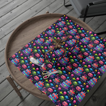 Colorful Martian Party Wrapping Paper