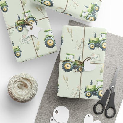 Green Tractor - Themed Wrapping Paper