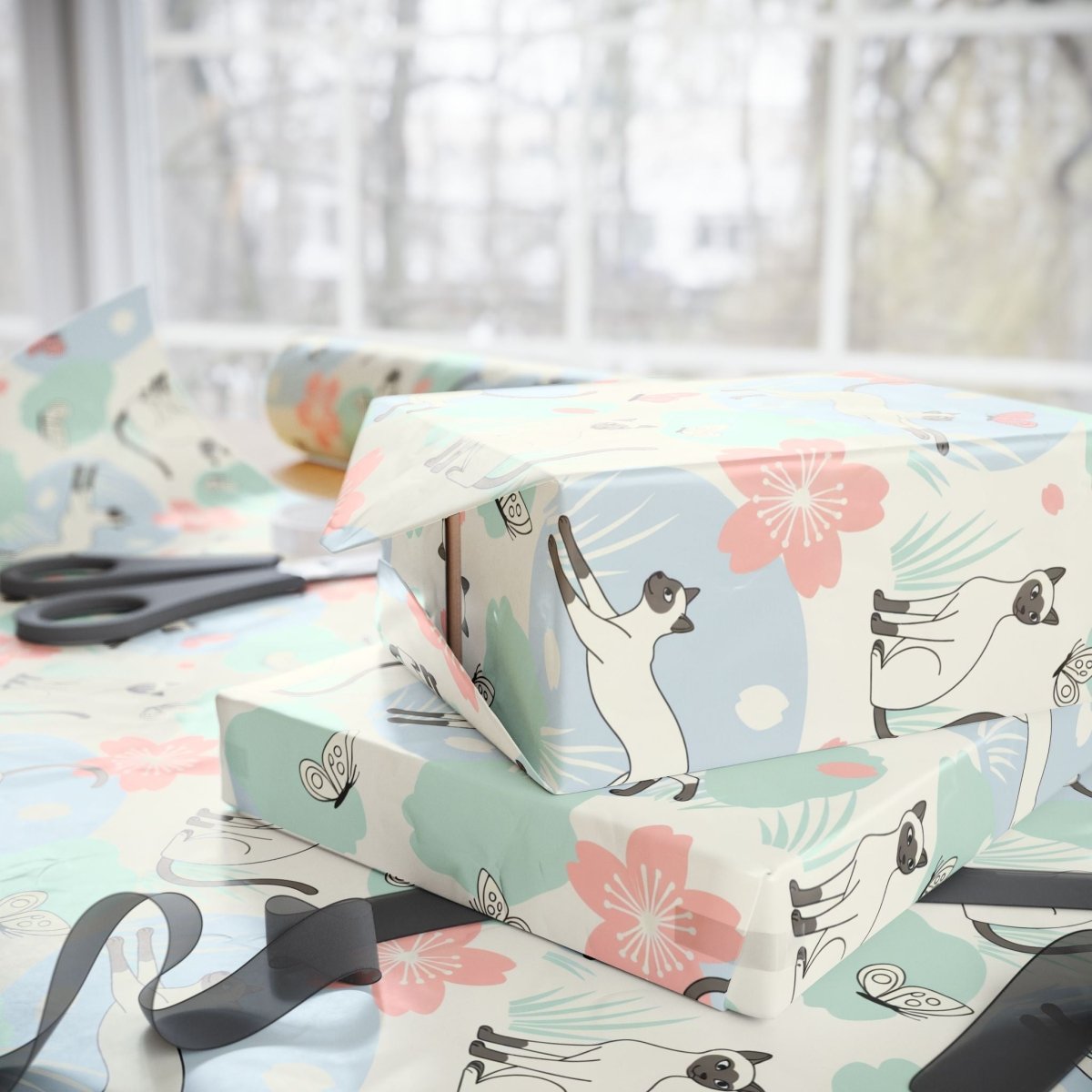 Purrfectly Poised – Siamese Cat Wrapping Paper
