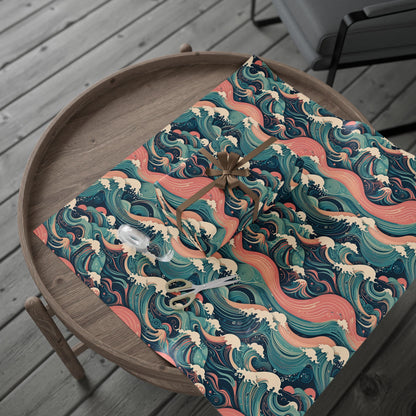 Ocean Wave Wrapping Papers - pink and blue