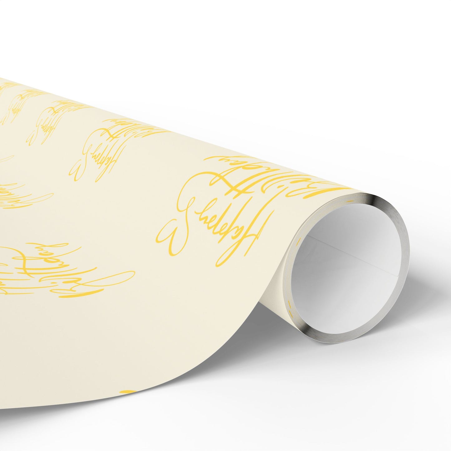 Elegant Yellow Happy Birthday Wrapping Paper