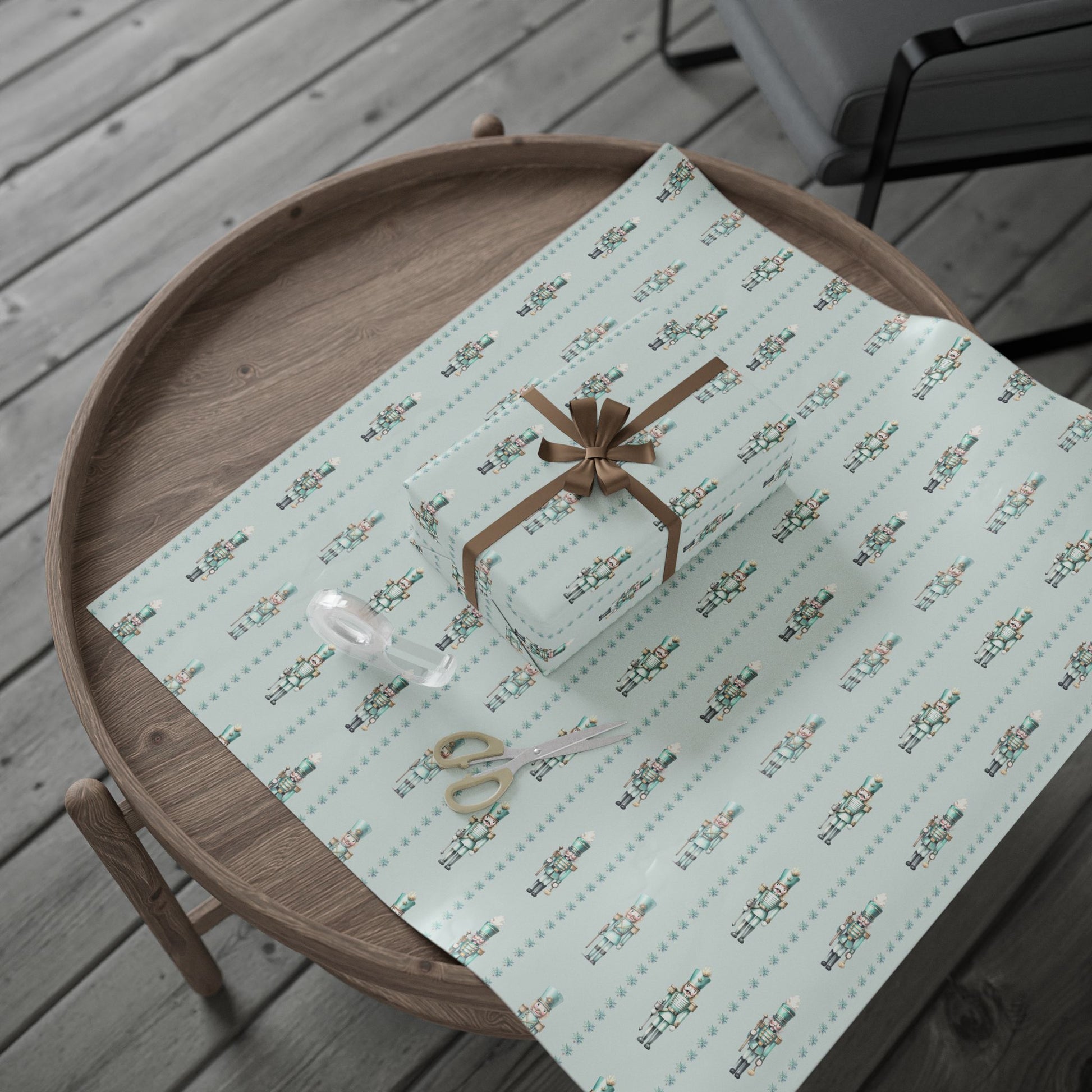 Frosted Regiment – Mint Nutcracker Wrapping Paper