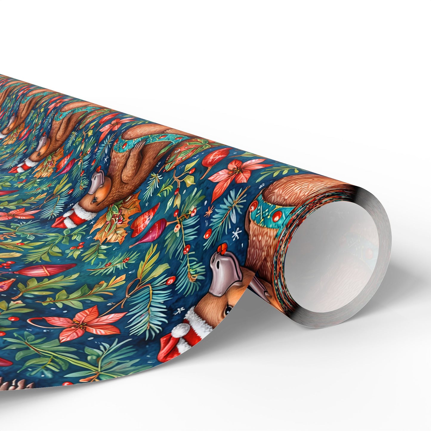 Merry & Quirky – Festive Platypus Wrapping Paper