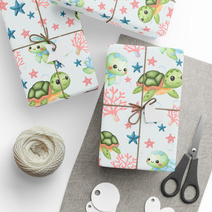 Baby Sea Turtle and Sea Stars Design