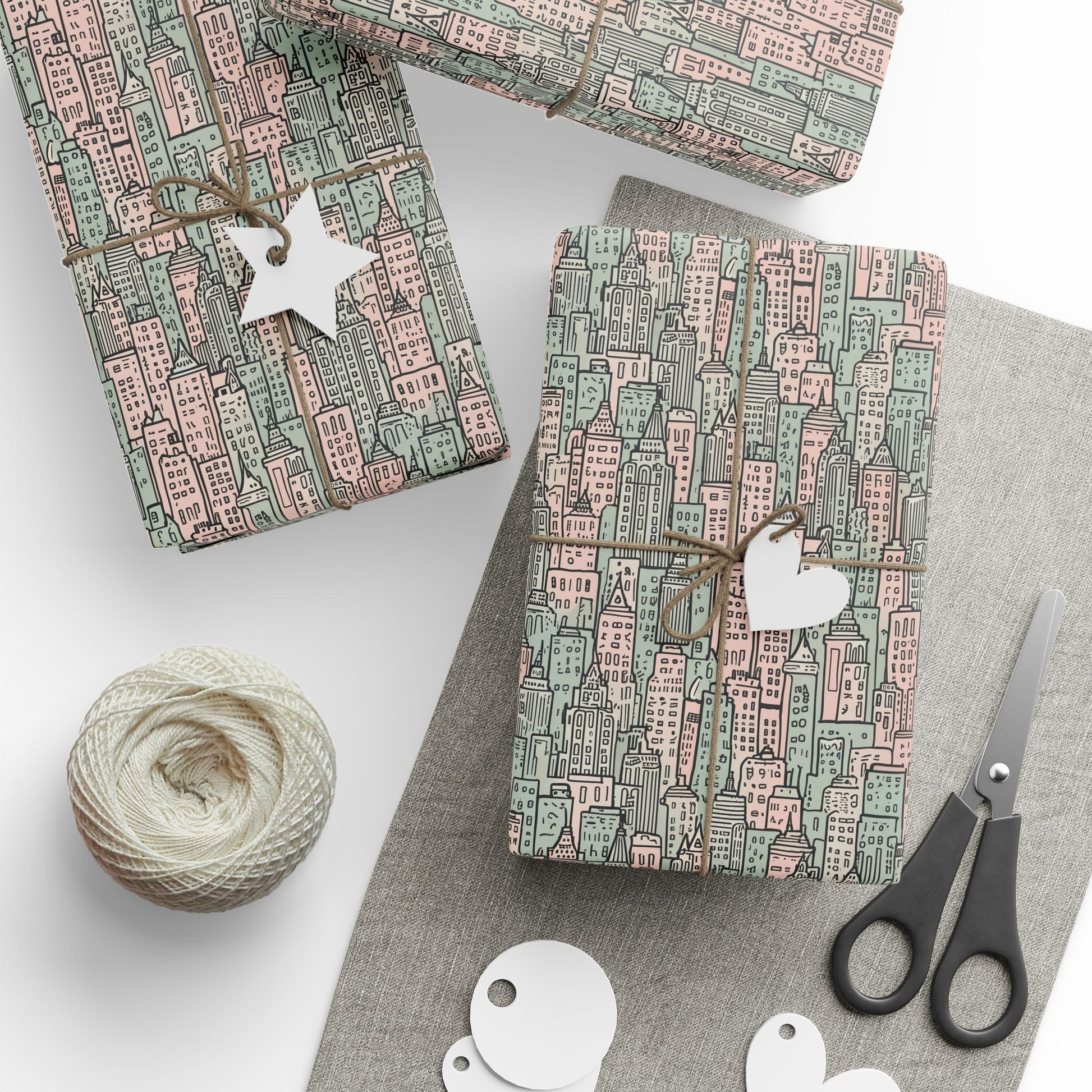 Wrapping Papers - Abstract Pastel Cityscape Gift Wrap