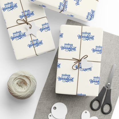 Hanukkah Blue and White Candle Wrapping Papers