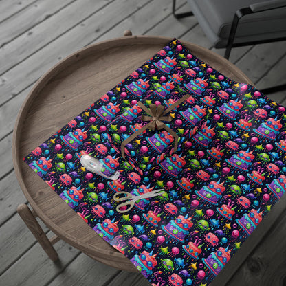 Colorful Martian Party Wrapping Paper