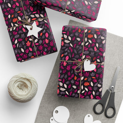 Colorful Pink Leaf Wrapping Paper