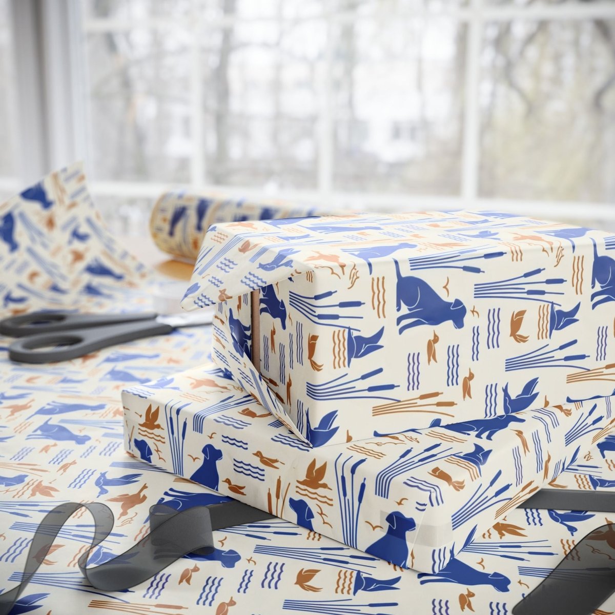 Pondside Pursuit – Hunting Lab Wrapping Paper