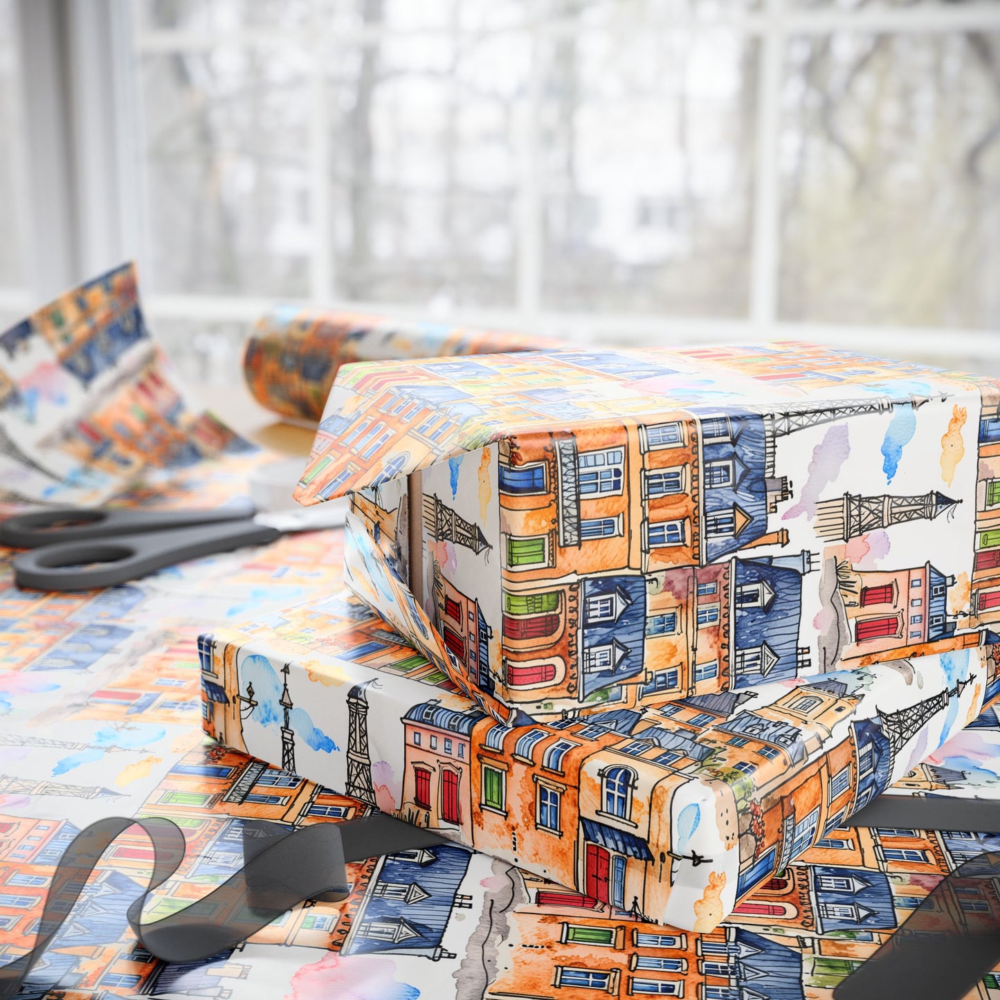 Abstract Cityscape Wrapping Paper