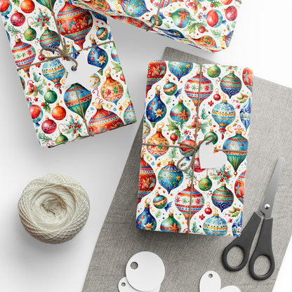 Shiny Things & Holiday Flings – Vintage Ornament Wrapping Paper That Slays