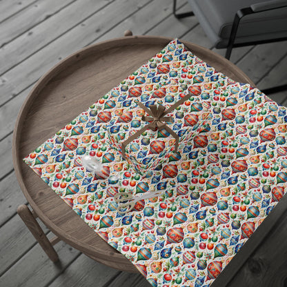 Shiny Things & Holiday Flings – Vintage Ornament Wrapping Paper That Slays