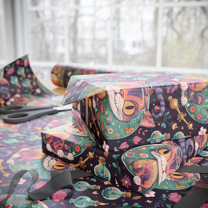 Funky Cheshire Cat Design for Gift Wrapping