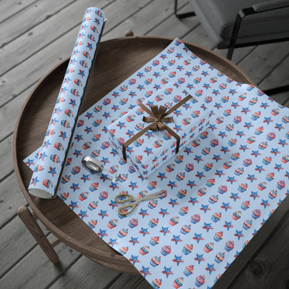 Patriotic Cupcake Wrapping Paper