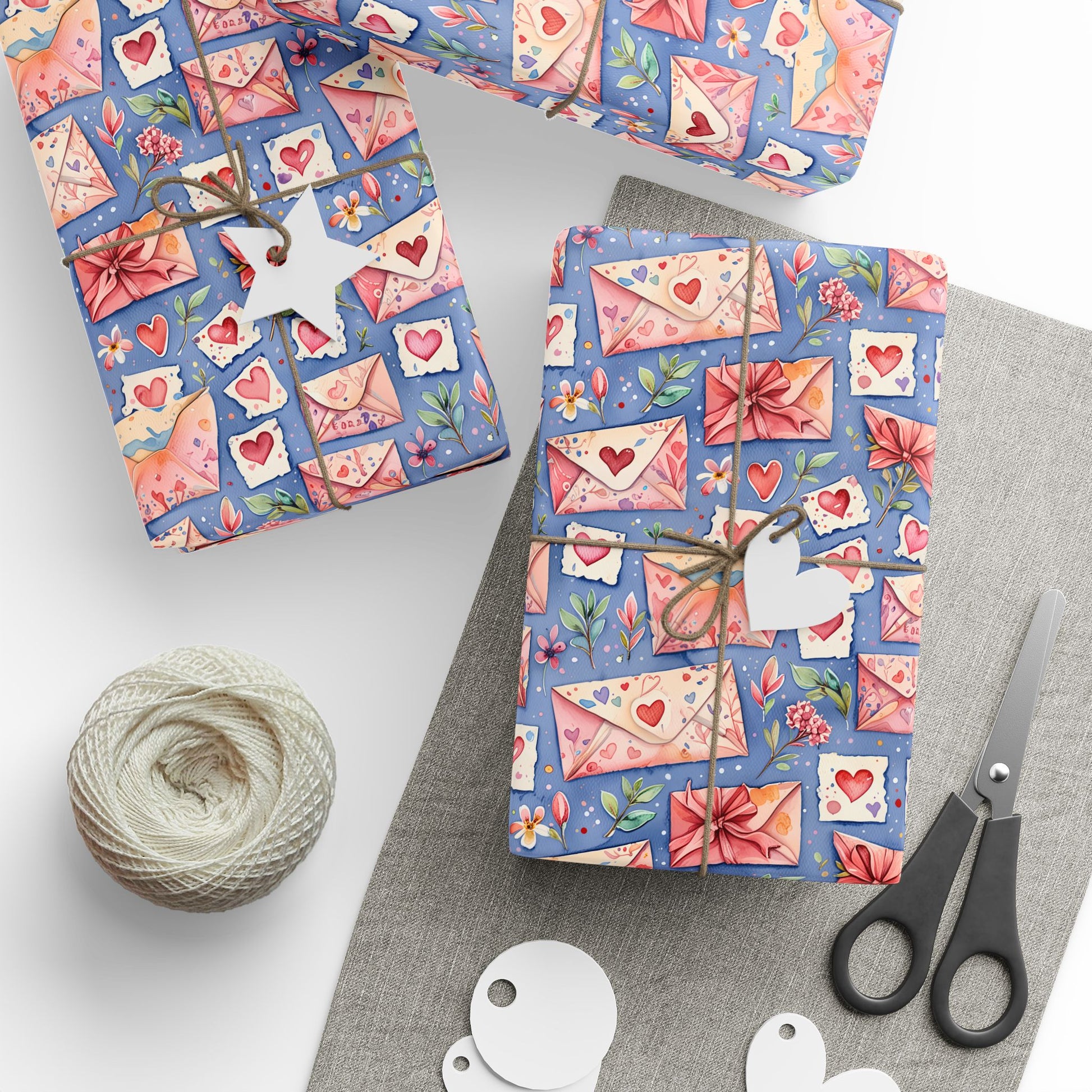 Valentine’s Day Hearts and Letter Wrapping Paper