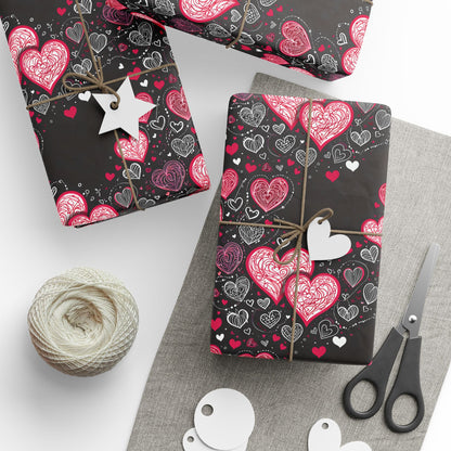 Romantic Hearts Wrapping Paper