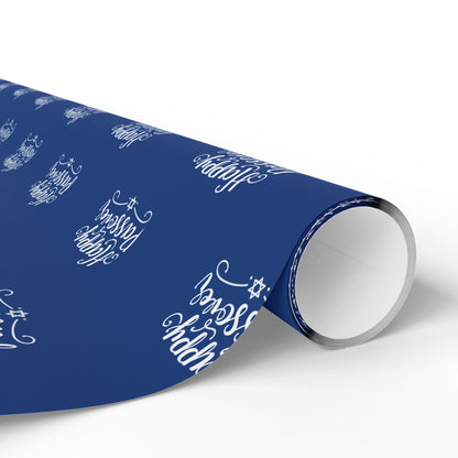 Elegant Blue Happy Passover Wrapping Paper