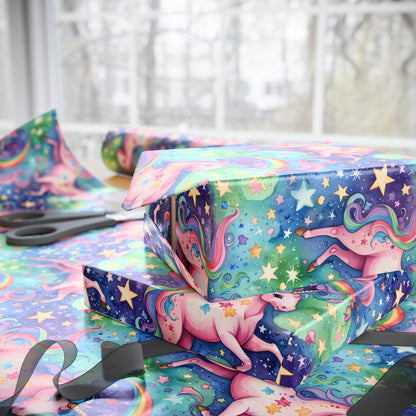 Magical Rainbow Stars & Sparkle Unicorn Wrapping Papers