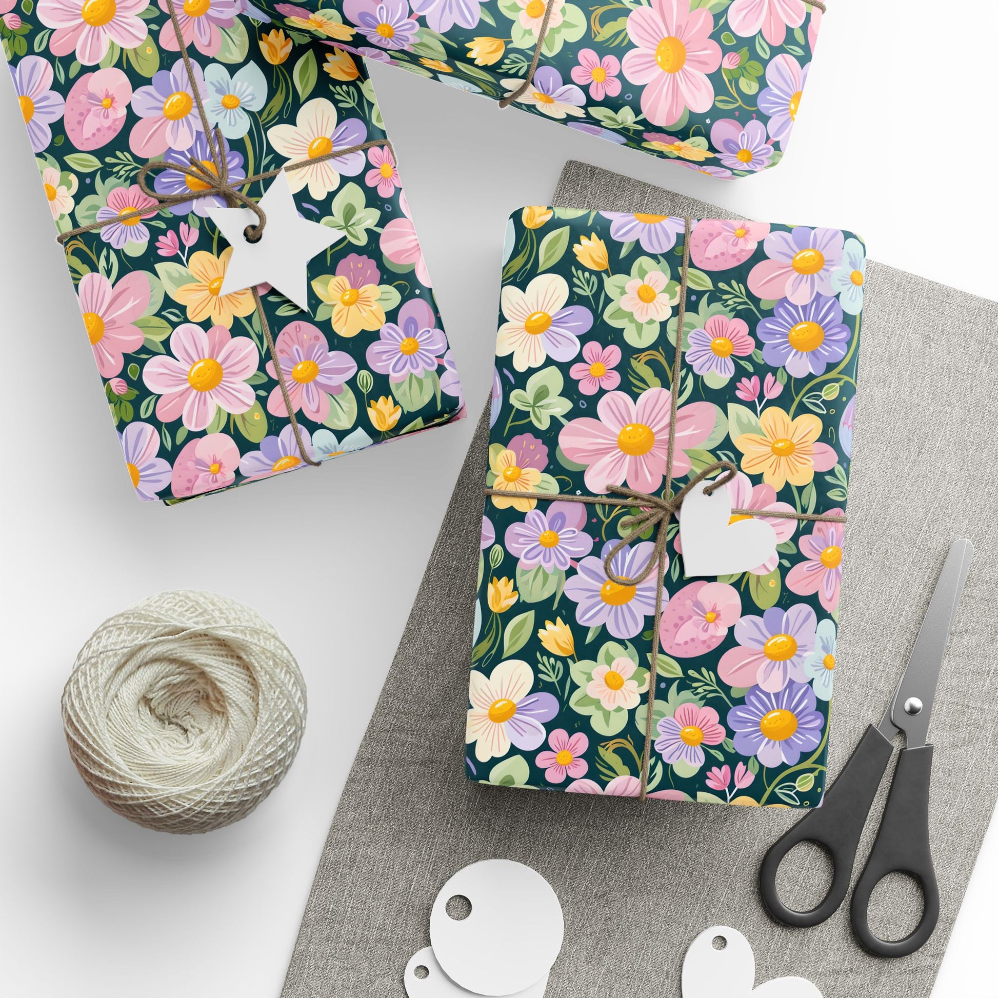 Vibrant Pastel Floral Wrapping Paper