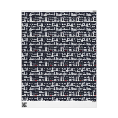 Cityscape Wrapping Paper – Elegant Gift Wrap for Holidays