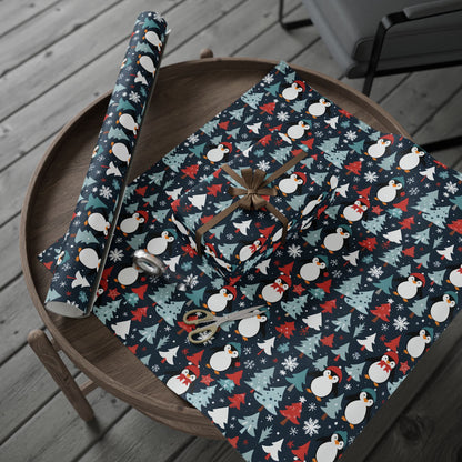 Tuxedos & Tinsel – Penguin Christmas Wrapping Paper