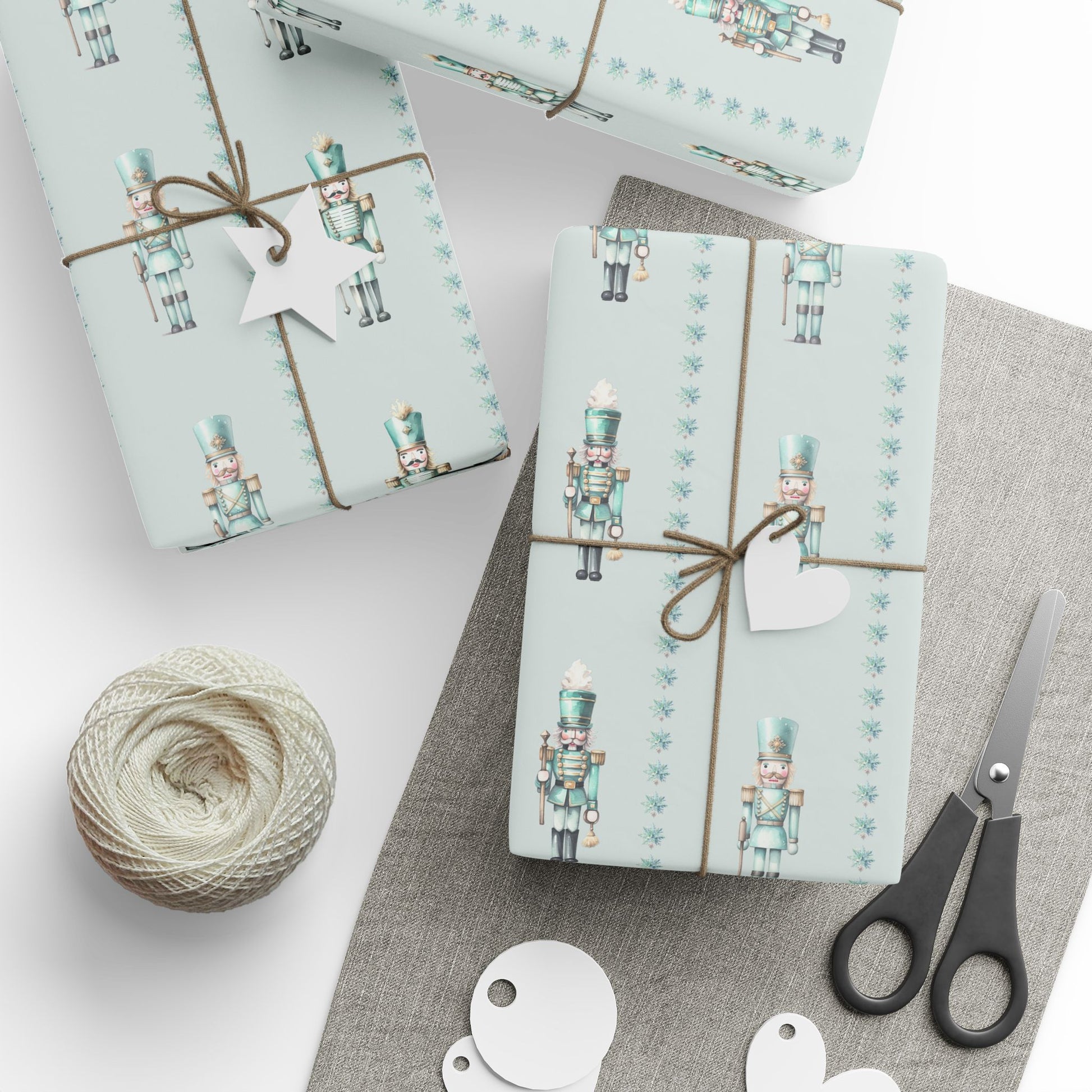 Frosted Regiment – Mint Nutcracker Wrapping Paper