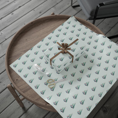 Pastel Pines – Dreamy Retro Christmas Tree Wrapping Paper