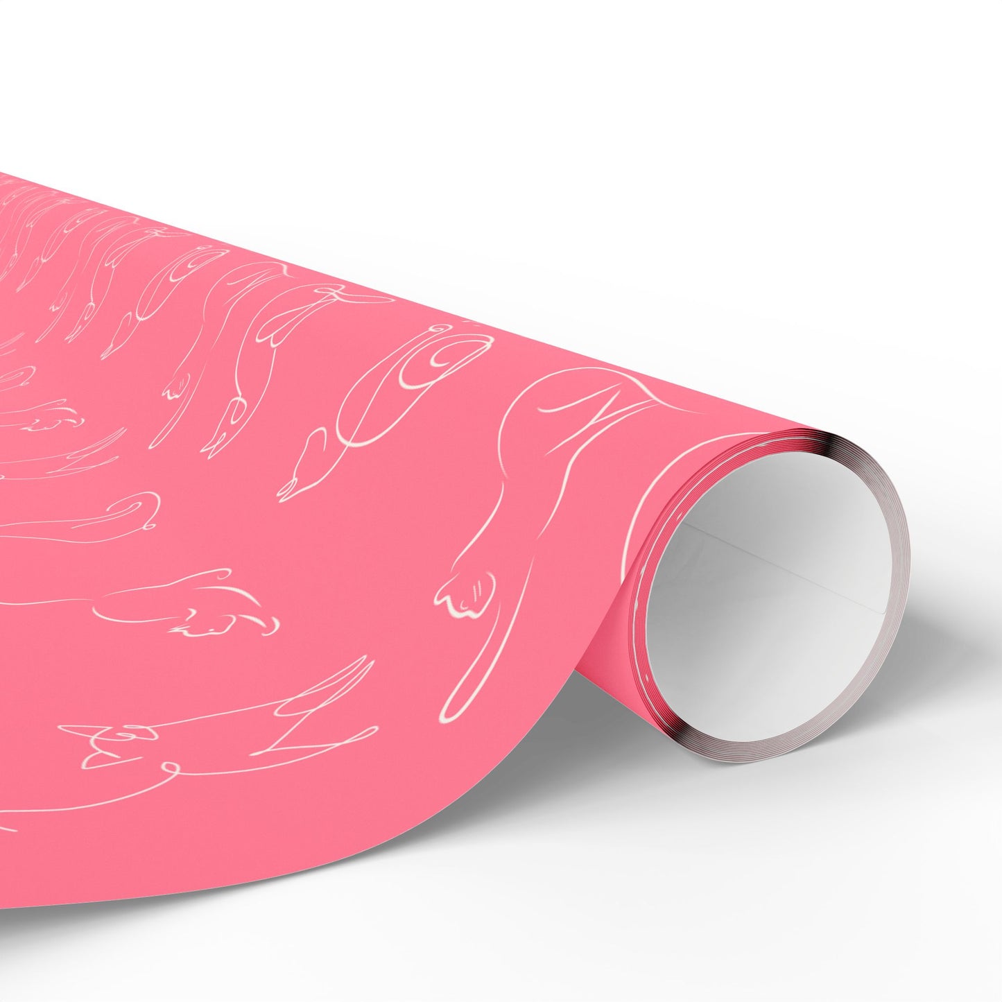 Whimsical Pink Cat Wrapping Paper