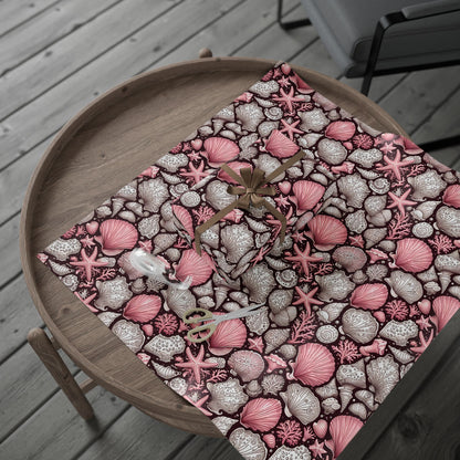 Pink Seashell Beach Theme Wrapping Paper
