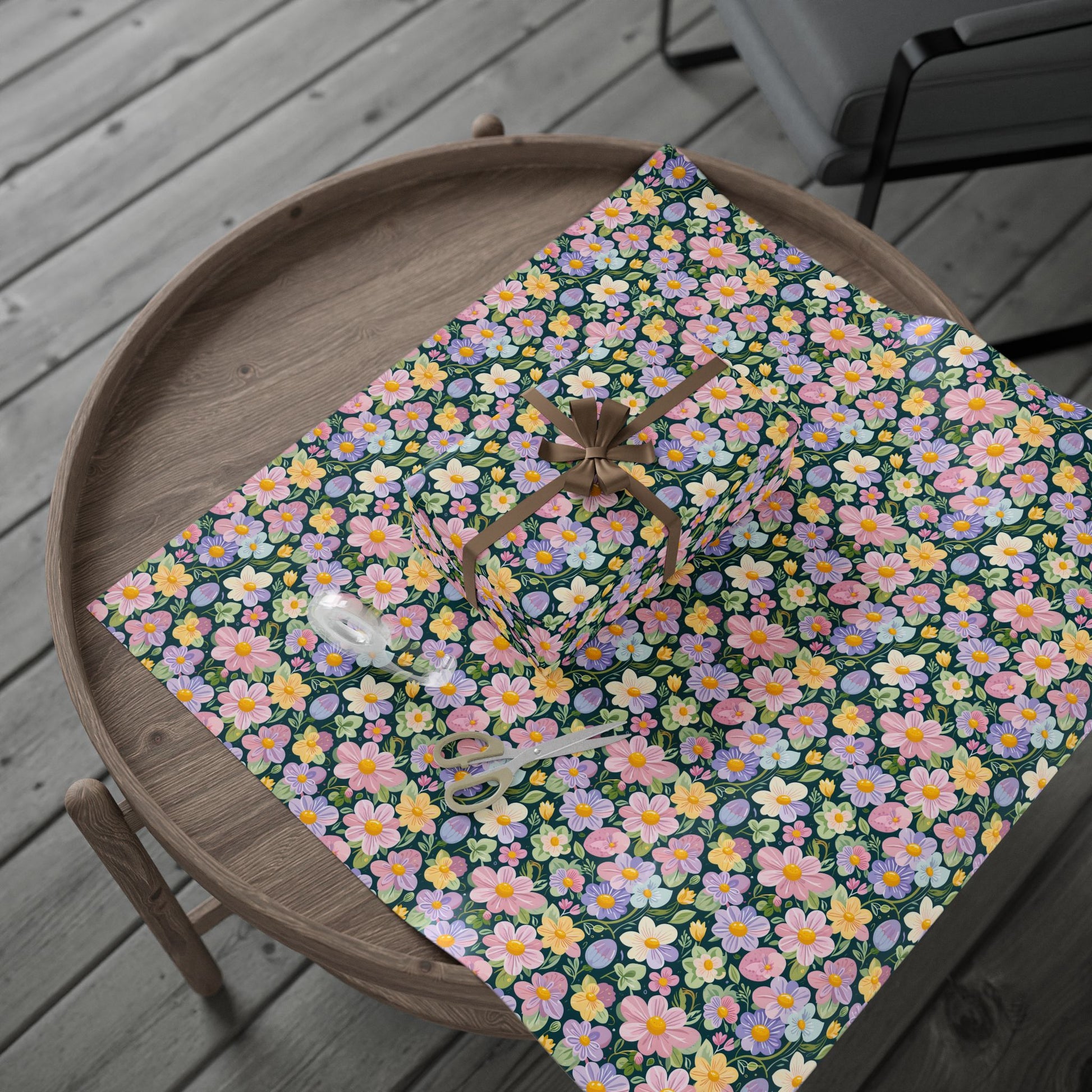 Vibrant Pastel Floral Wrapping Paper