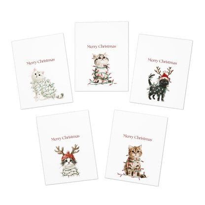Christmas Light Kitten Greeting Cards (25-Pack)
