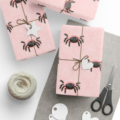 Webby Baby – Pink Fuzzy Spider Wrapping Paper