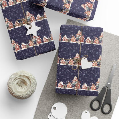 Silent Night, Snowy Light – Winter Village Wrapping Paper