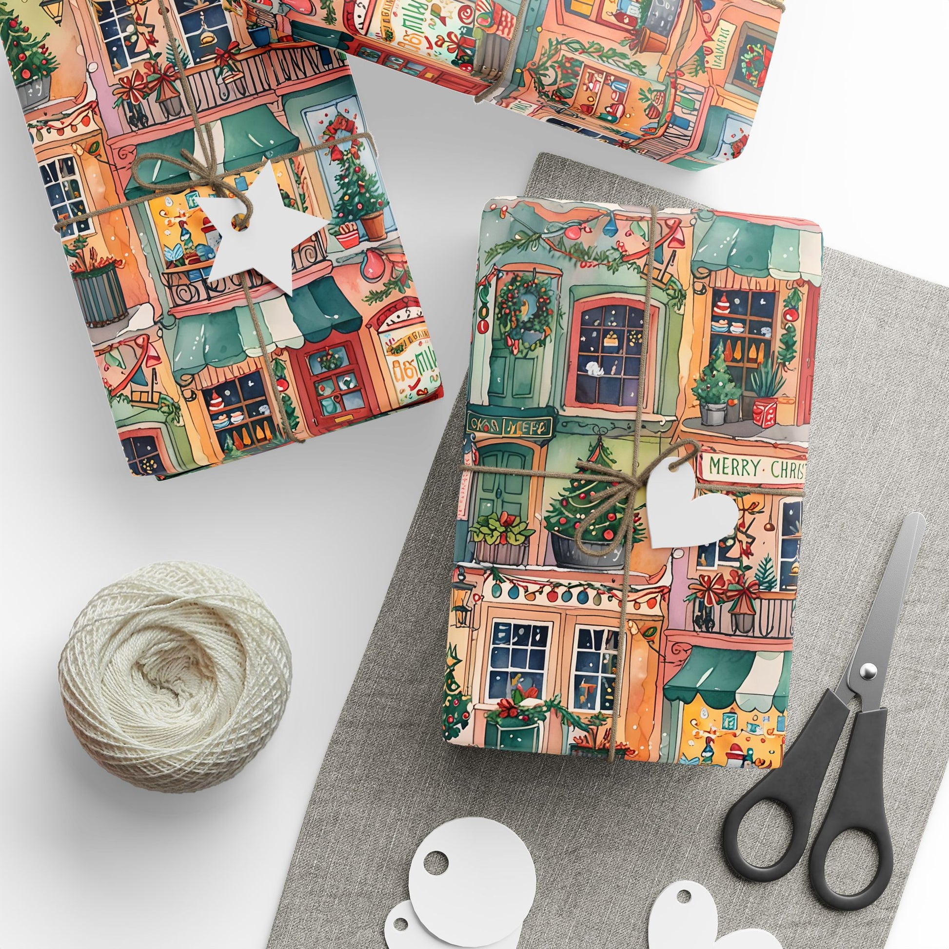Festive Village Frenzy – Christmas Town Wrapping Paper