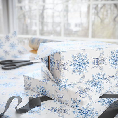 Blue and White Toile Bumble Bees