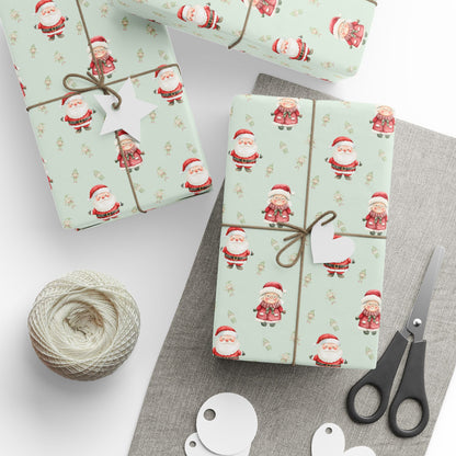 Mint to Be Merry – Santa & Mrs. Claus Wrapping Paper