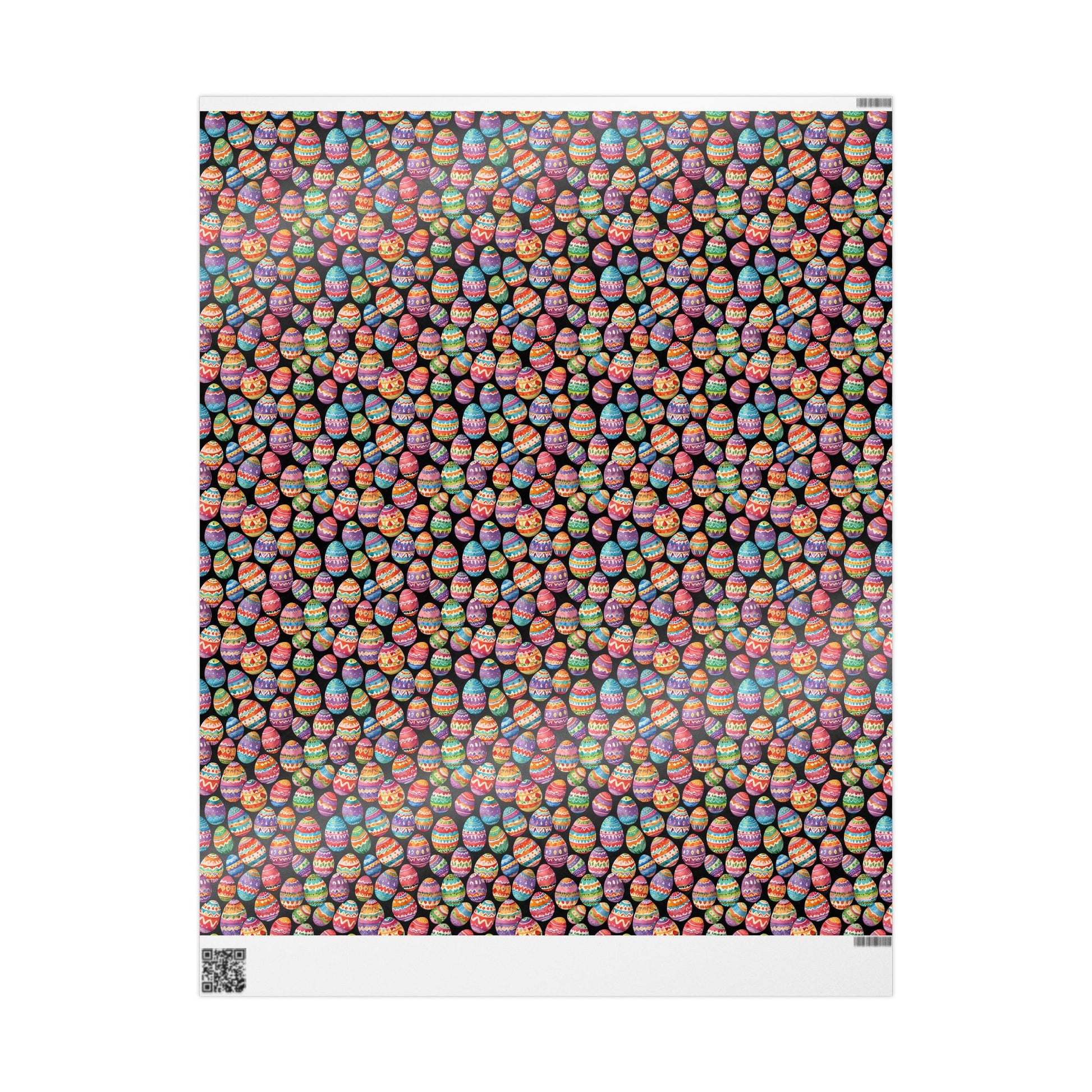 Colorful Easter Egg Wrapping Paper - Black