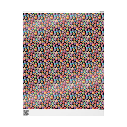 Colorful Easter Egg Wrapping Paper - Black