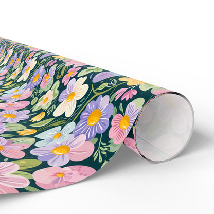 Vibrant Pastel Floral Wrapping Paper
