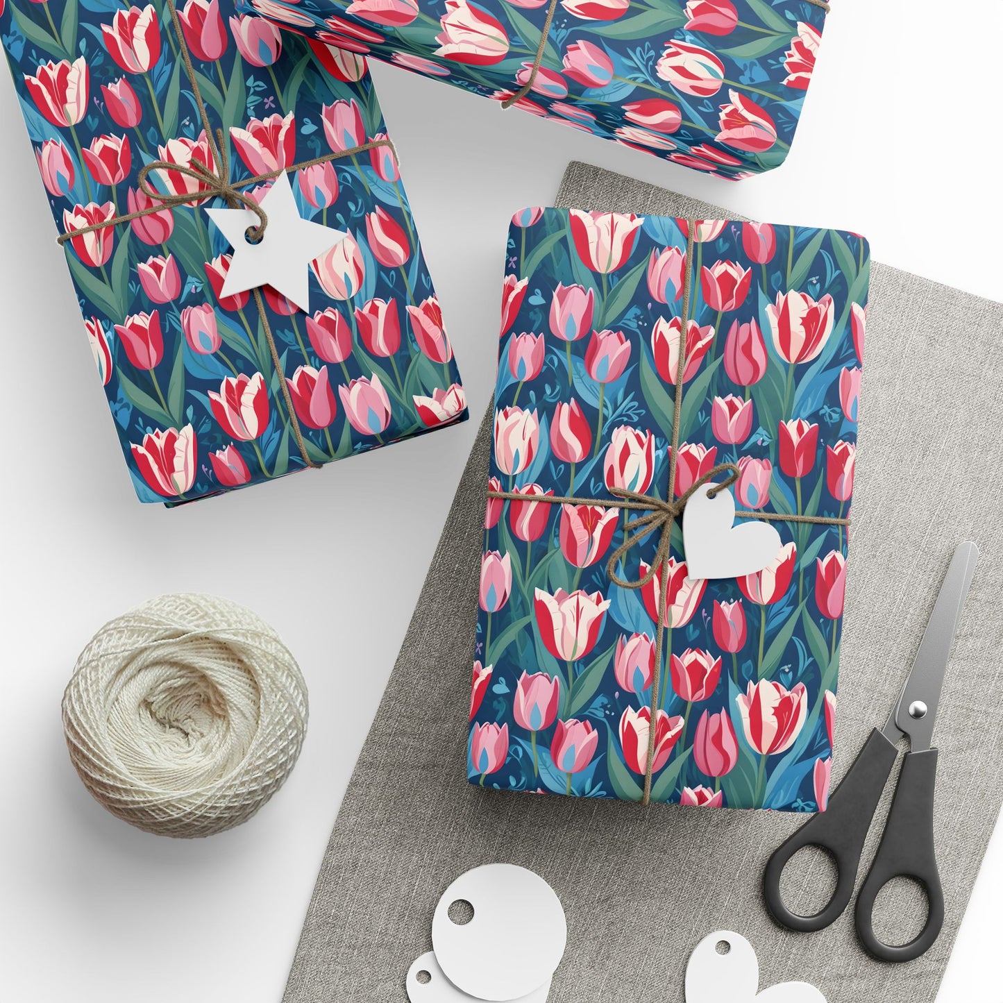 Vibrant Tulip Floral Wrapping Paper