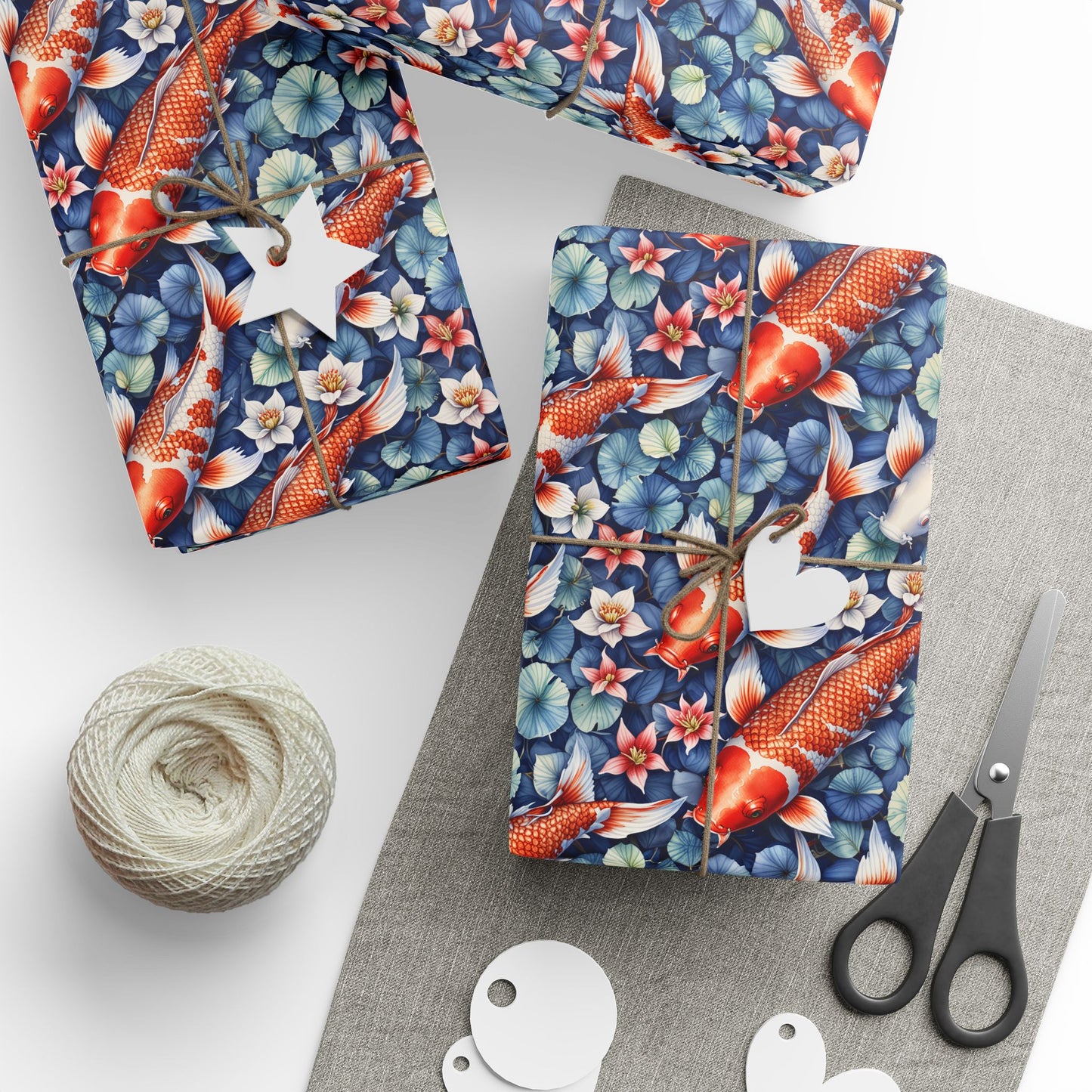 Koi Wrapping Paper – Elegant Blue Koi Fish Gift Paper for Every Occasion