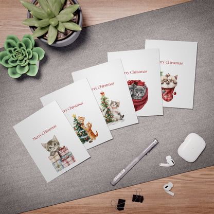 Funny Christmas (Cats - Set 3) Greeting Card Pack | Set of 5 Holiday Cards | Cute & Cheeky Christmas Cards