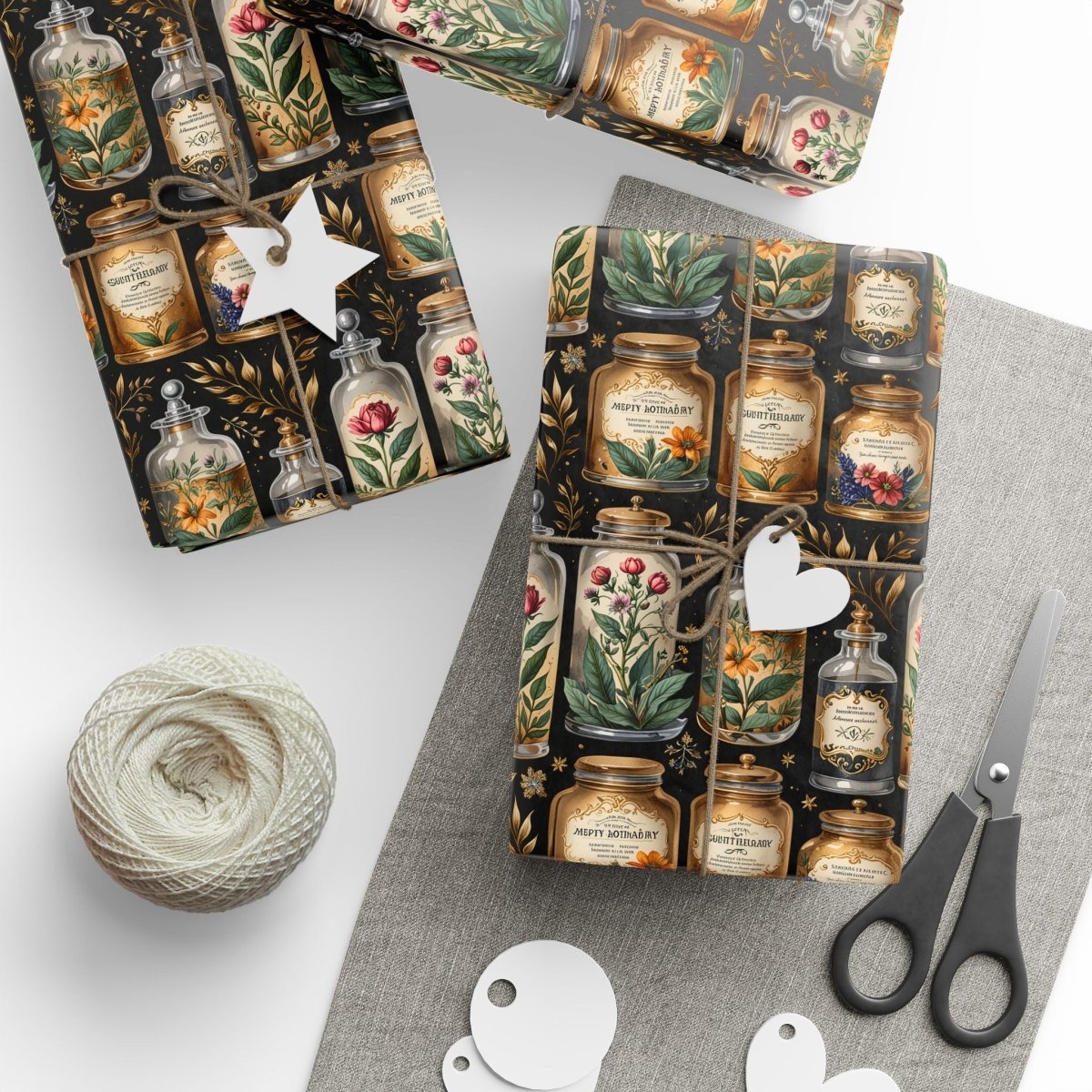 Wrapping Paper - Elegant Apothecary Vintage-Inspired Design