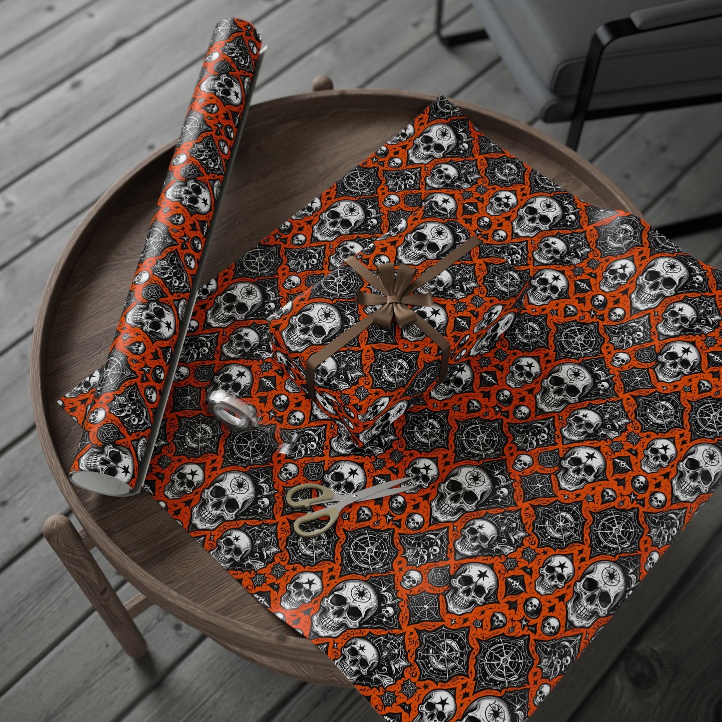 Orange Halloween Spooky Wrapping Papers