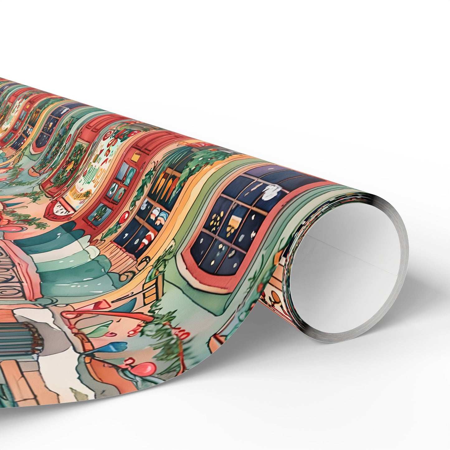 Festive Village Frenzy – Christmas Town Wrapping Paper